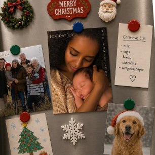 Felicidade de Férias Moderno Ímã de Foto de Natal
