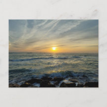 Felicidade do Pôr do Sol em Portugal Cartão Postal