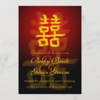 Felicidade dobro chinesa do convite do casamento