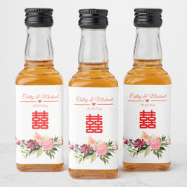 Felicidade dupla da flor da água do casamento chin