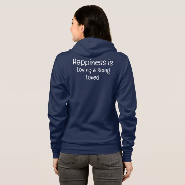 Felicidade é amar e ser amada em T-Shirt (Parte Traseira Completa)