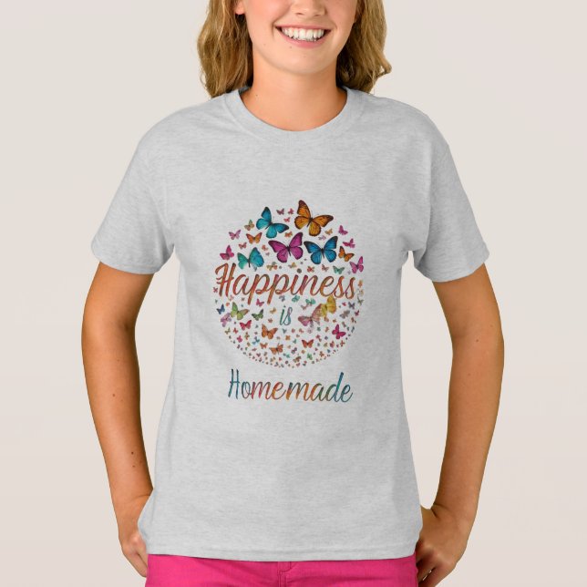 Felicidade é Camisa T de Crianças Homemadas (Frente)