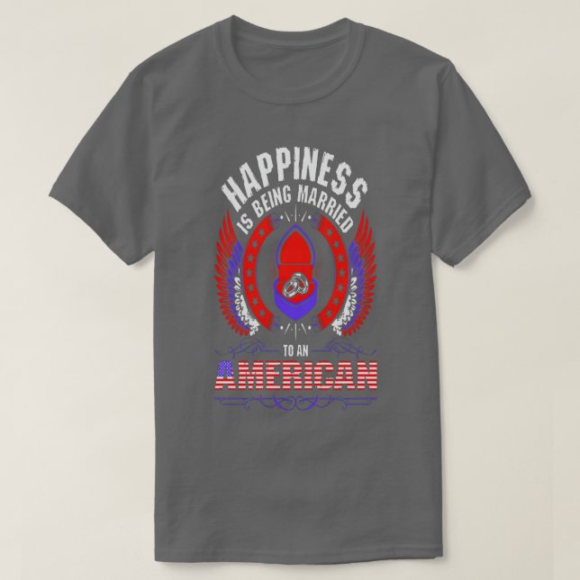Felicidade É Casada Com Coupl De Camisa Americano (Frente do Design)