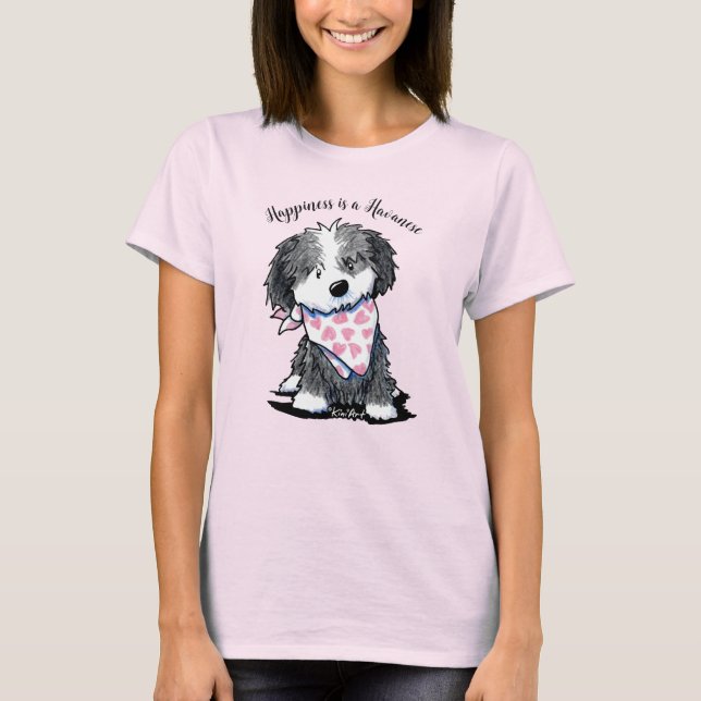 Felicidade é uma camiseta Havanese (Frente)