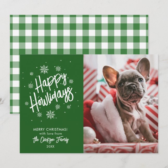 Felicidades Howlidays Convite de Foto de Floco de  (Frente/Verso)