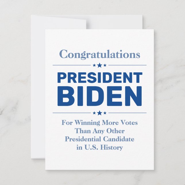 Felicita o Presidente Biden, Candidato Mais Votado (Frente)