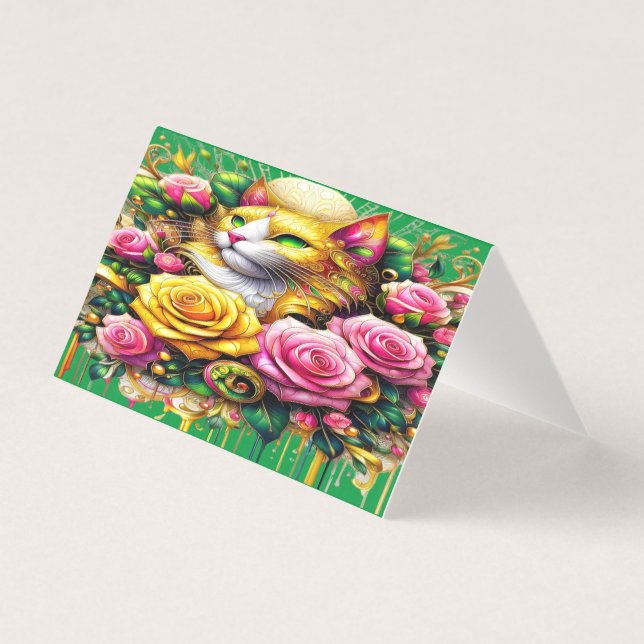 Feline em meio a um Blogue Floral Vibrante (Frente)
