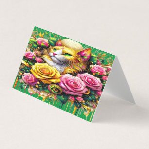 Feline em meio a um Blogue Floral Vibrante