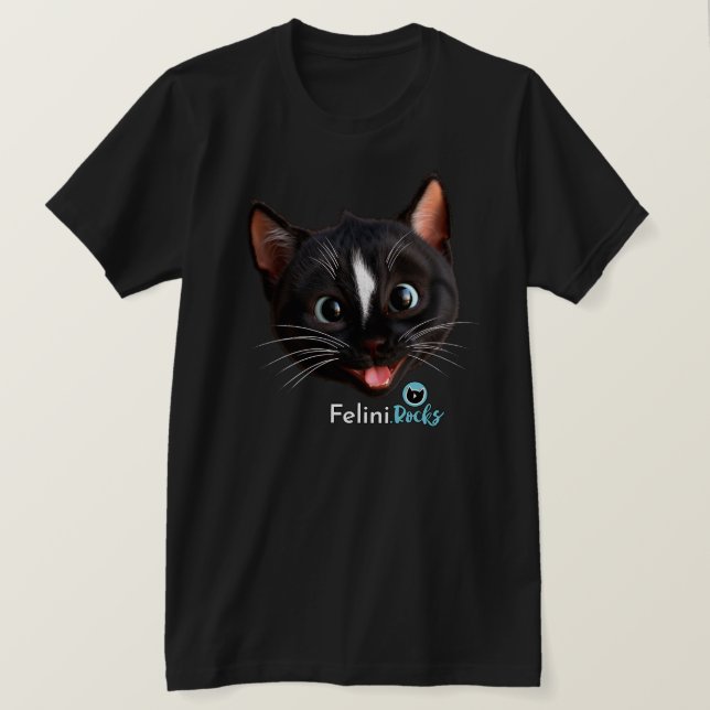 Felini's Joyful Cat Smile T-Shirt (Frente do Design)