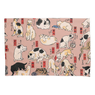 felinos japoneses gatinho Ukiyo-e engraçado