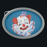 Felix Adler Clown Buckle<br><div class="desc">Esta fivela é decorada com um retrato do palhaço de circo Felix Adler.</div>