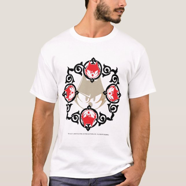 Felix gótico a camisa do design do gato (Frente)