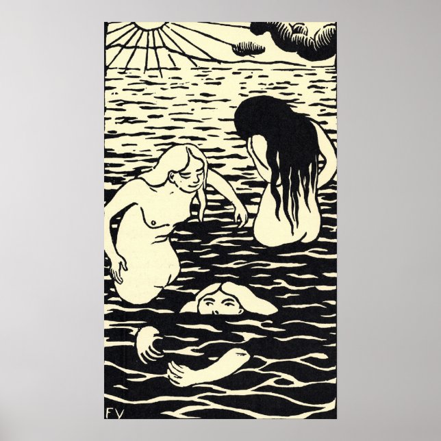 Felix Vallotton - Les trois baigneuses Poster (Frente)