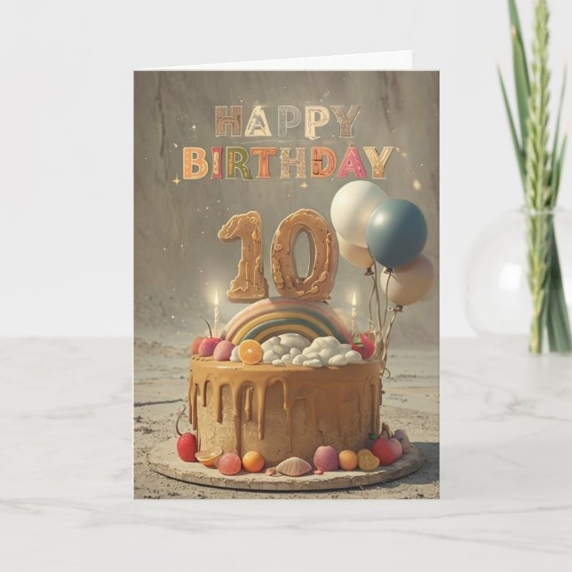 Feliz 10º Cartão de Aniversário (Frente)