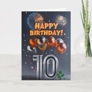 Feliz 10º Cartão de Aniversário