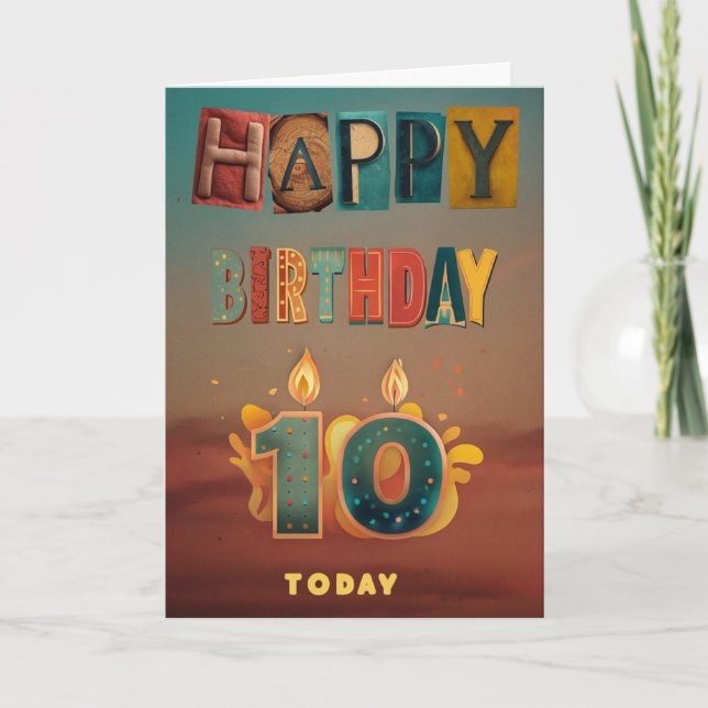 Feliz 10º Cartão de Aniversário (Frente)