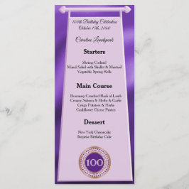 Feliz 100º Aniversário, Menu Folha de Folha Roxo