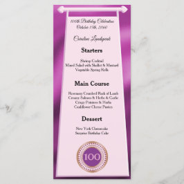 Feliz 100º Aniversário, Menu Folha Rosa Rosa