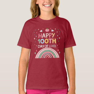 Feliz 100º dia da escola Rainbow Kids T-Shirt