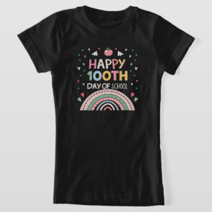Feliz 100º dia da escola Rainbow Kids T-Shirt
