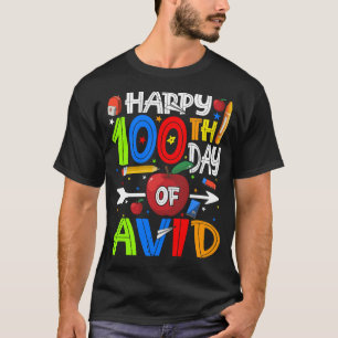 Feliz 100º dia de professor ávido ou camiseta de e