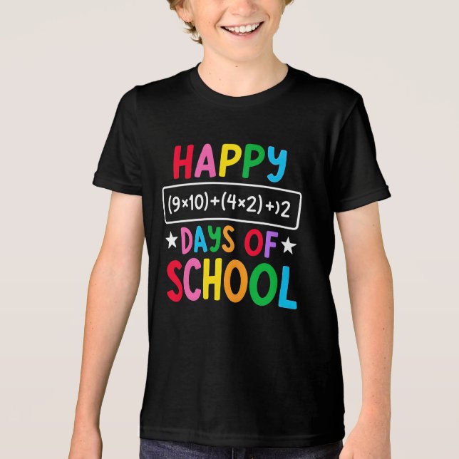 Feliz 100 Dias de Escola - Camiseta de Design Dive (Frente)