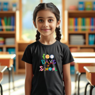 Feliz 100 dias de T-Shirt para Crianças de Escola