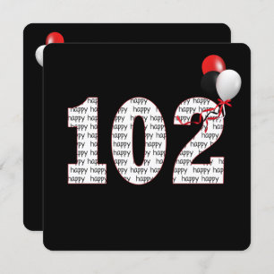 Feliz 102º Aniversário Do Convite Negro