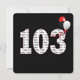 Feliz 103º Aniversário Do Convite Negro