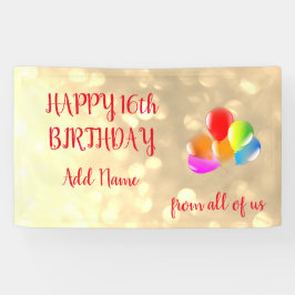 Feliz 16.º Aniversário do design de Balões Colorid