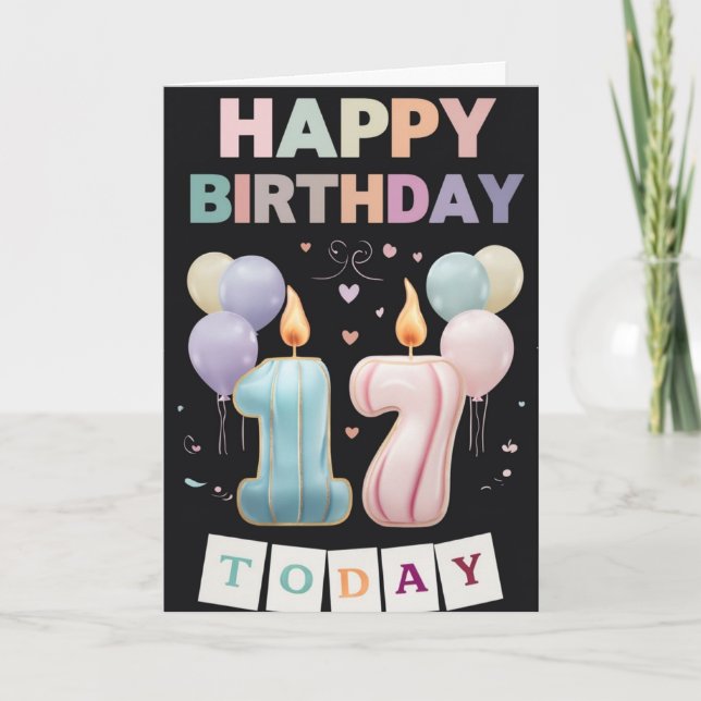 Feliz 17º Cartão de Aniversário (Frente)