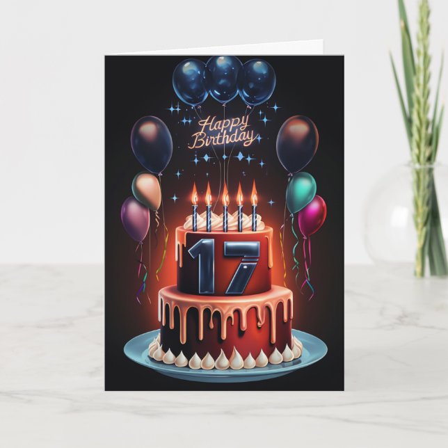 Feliz 17º Cartão de Aniversário (Frente)