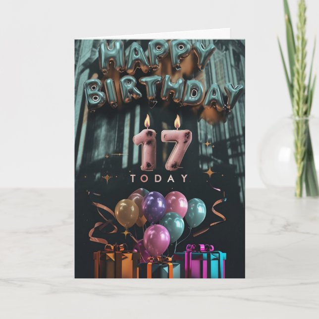 Feliz 17º Cartão de Aniversário (Frente)
