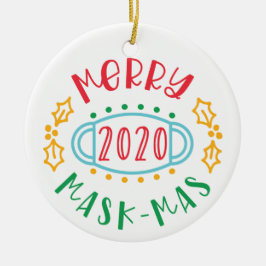 Feliz 2020 - Ornamento cerâmico Mask-Mas