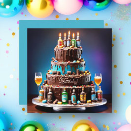 Feliz 21º Aniversário Bolo de Licor