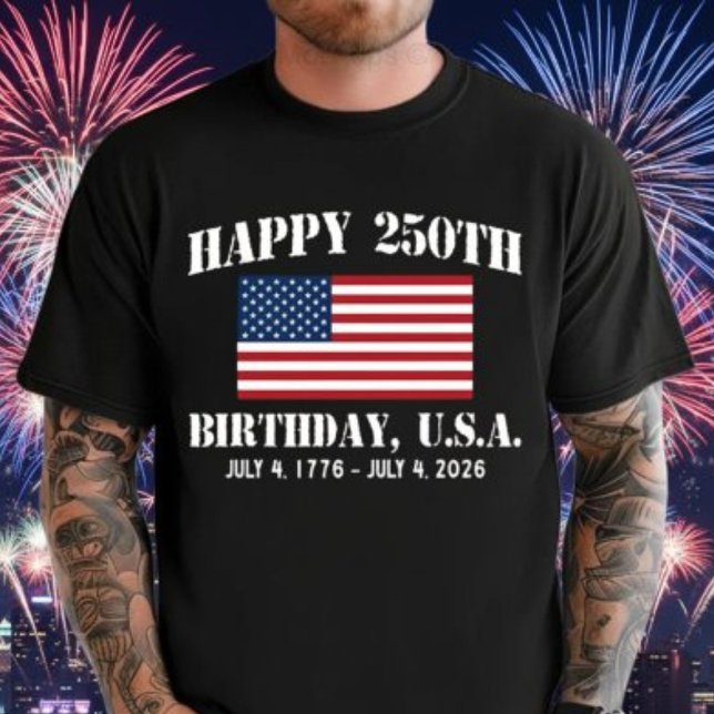 Feliz 250º aniversário da Camisa dos EUA | América (Celebrate America’s 250th Birthday in style, Patriotic USA Flag Shirt for July 4, 2026!)