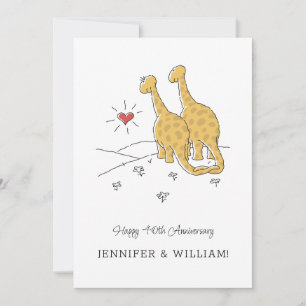 Feliz 40º aniversário de casamento Cartão de Dinos