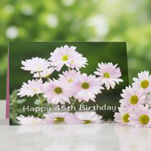 Feliz 45º Aniversário Cartão Pink Daises