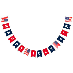 Feliz 4 de julho Bandeiras do Partido Bunting Bann