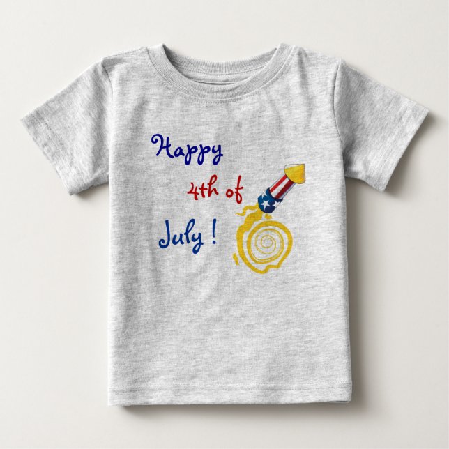 Feliz 4 de julho Camisa de Bebê (Frente)