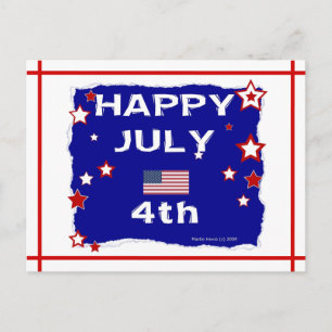 Feliz 4 de julho   Cartão postal Blue Beach™