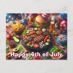 Feliz 4 de Julho Cartão Postal de Churrasco