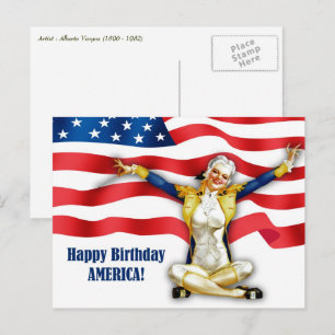 Feliz 4 de julho. Cartões postais de Design de pi