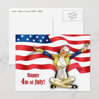 Feliz 4 de julho. Cartões postais de Design de pin