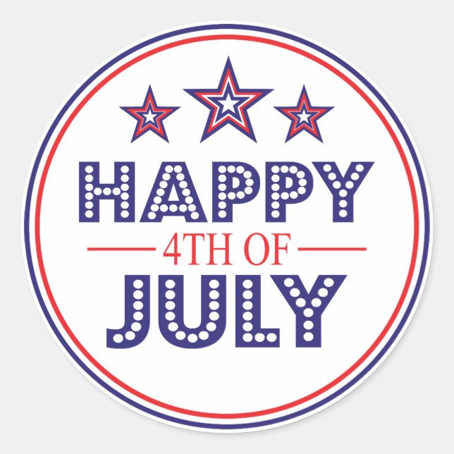 Feliz 4 De Julho, Favor Dos Adesivos (Frente)