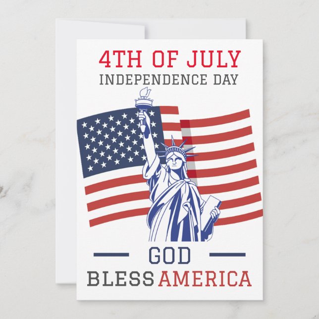 Feliz 4 de julho Festa do Dia da Independência (Frente)