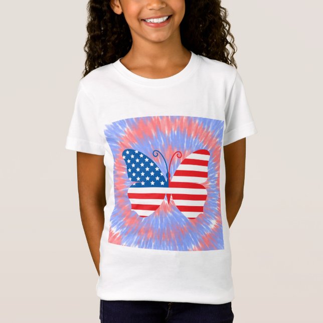 Feliz 4 de julho Meninas T-shirt (Frente)