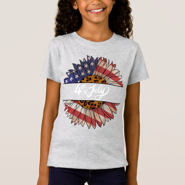 Feliz 4 de julho Meninas T-shirt (Frente)