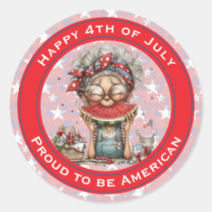 Feliz 4 de Julho Vovó Adesivo