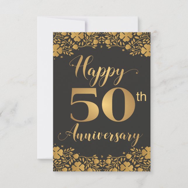 Feliz 50º Aniversário Bodas de Ouro Jubileu (Frente)